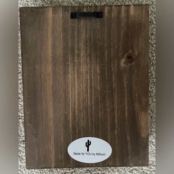 Cactus String Hug Me Art On Solid Wood Plaque 7” x 9” Hand Crafted Southwestern - Picture 3 of 4